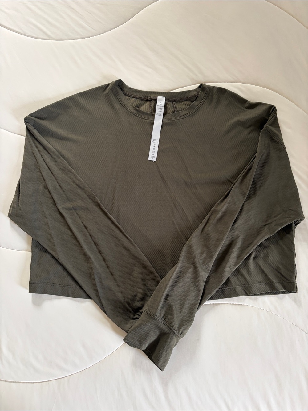 Lululemon Olive Green Long Sleeve Cropped Top